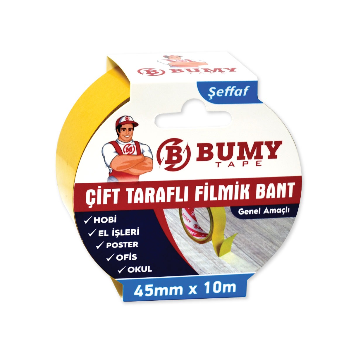 BUMY MFX9680 ÇIFT TARAFLI FILMIK BANT 45MM X10 MT SEFFAF